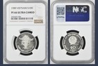 1989 Vietnam 10 Dong Silver World Coin ~ NGC PF 66 UC ~ Pagoda / Ho Chi Minh
