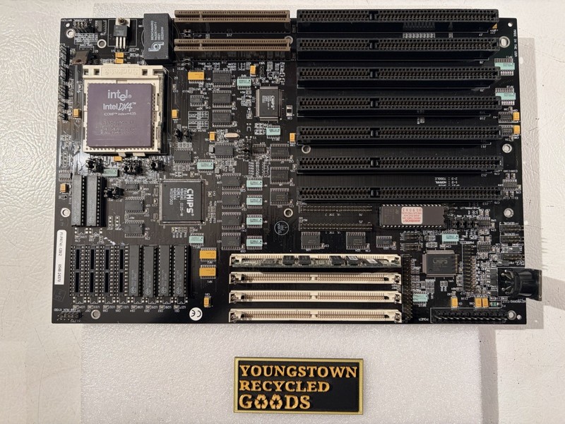 RARE VINTAGE CORVALENT APC PREDATOR 747 MOTHERBOARD INTEL DX4 i486 CPU 100MHz