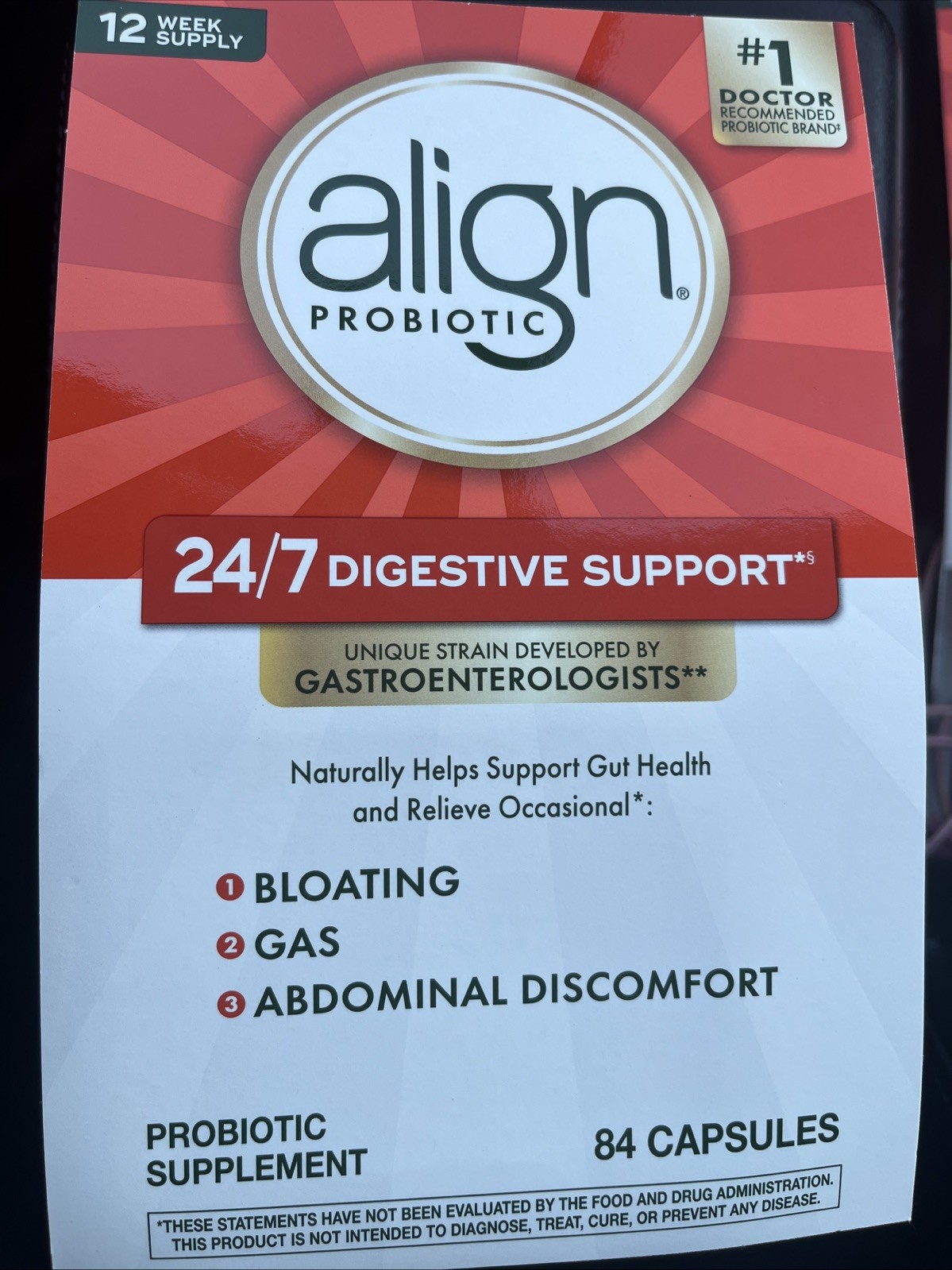 Align Daily Probiotic Supplement Capsules 84 Count Digestive System Support