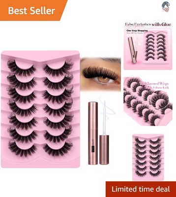 Compatible with Many Brands 18mm D Curl Fluffy Mink Effect False Eyelashes wi...