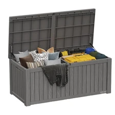 EAST OAK OUTDOOR STORAGE BOX 150 GALLON DECK BOX WR CODE DB23003-GRAY - GRAY