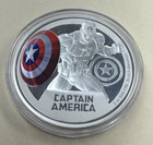2023 Niue Marvel Captain America Colorized 3 Oz .999 Fine Silver Coin — photo 1