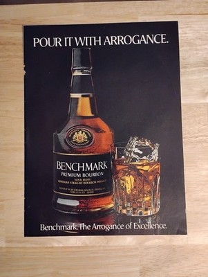 1980's  Benchmark Kentucky Straight Bourbon Whiskey :Print Ad 