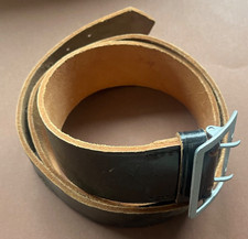 Altes Lederkoppel Zink Schnalle für Uniform 120x5,3cm Sammlerstück Militär Schwa