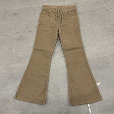 28x29 Levis 684 1523 Corduroy Pants Bell Bottom Flare Beige 70s Vtg USA