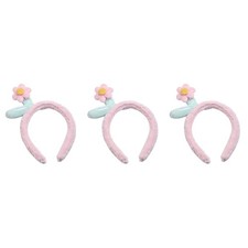 6Pcs Womens Plush Headbands Pink Padded Hairbands for Spa Face Washing