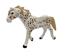 Playmobil Pferd Mustang wei&szlig; braun gepunktet Tier zu Reiterhof Bauernhof