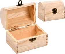 Catime 2 Stück Holzbox mit Deckel Klein 11,8x8x9cm, Unlackiert Holzschachtel 