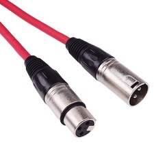 Red 1m XLR Patch Lead Male to Female Microphone Mic Cable