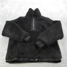 Varley Jacket Womens Small Black Sherpa Fleece 1/2 Zip Pullover Cozy Warm