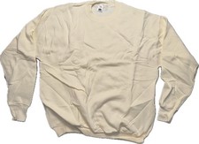 Vintage NOS 90  s Large Ivory Fruit Of the Loom Blank Set In Sleeve Sweatshirt