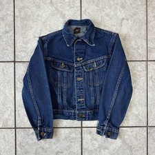 Vintage Lee Rider Trucker Jacket 80s Lee Jean Jacket Kids Size PATD 153438 USA