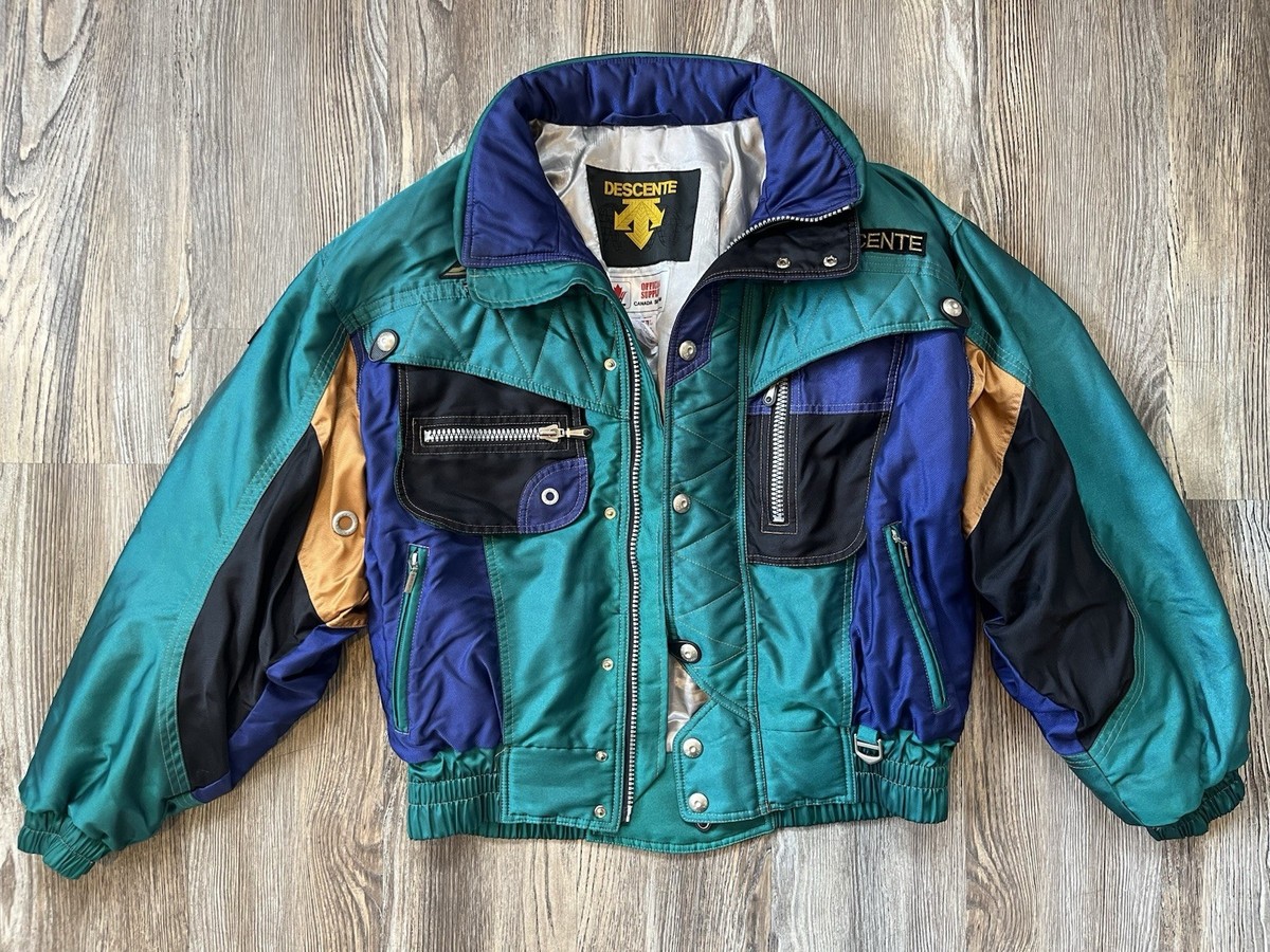 【vintage】 90s descente 2way down jacket Vintage Descente Ski Jacket 80s 90s Size M Canada Ski Team Teal