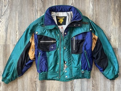 Vintage Descente Ski Jacket 80s 90s Size M Canada Ski Team Teal