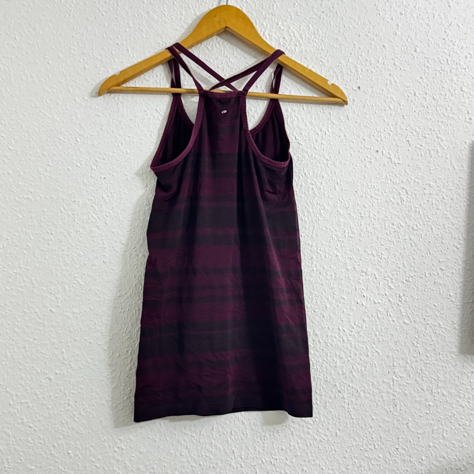 Primark WORK OUT Purple Striped Seamless Strappy Activewear Tank Top - Size S (U image 4
