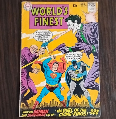 DC World's Finest Comics #177 Aug 1968 Joker APR Ross Andru Art FN 6.0