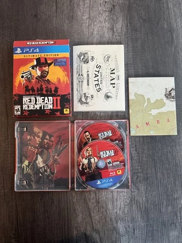 Red Dead Redemption 2 Ultimate Edition - PlayStation 4 PS4 - w/ Map & Steelbook