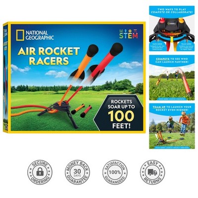 National Geographic Air Rocket Toy - Jump & Launch Dueling Rockets up to 100ft