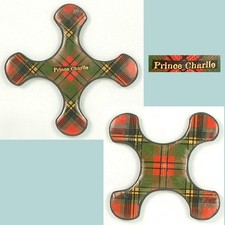Antique Prince Charlie Tartan Ware Thread Winder * Scottish * Circa 1880