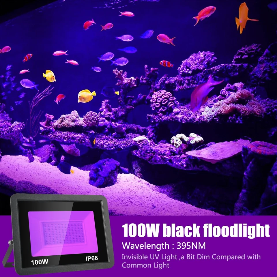 150W UV Schwarzlicht Strahler Fluter LED Wasserdicht Scheinwerfer Partylicht - Bild 2 von 4