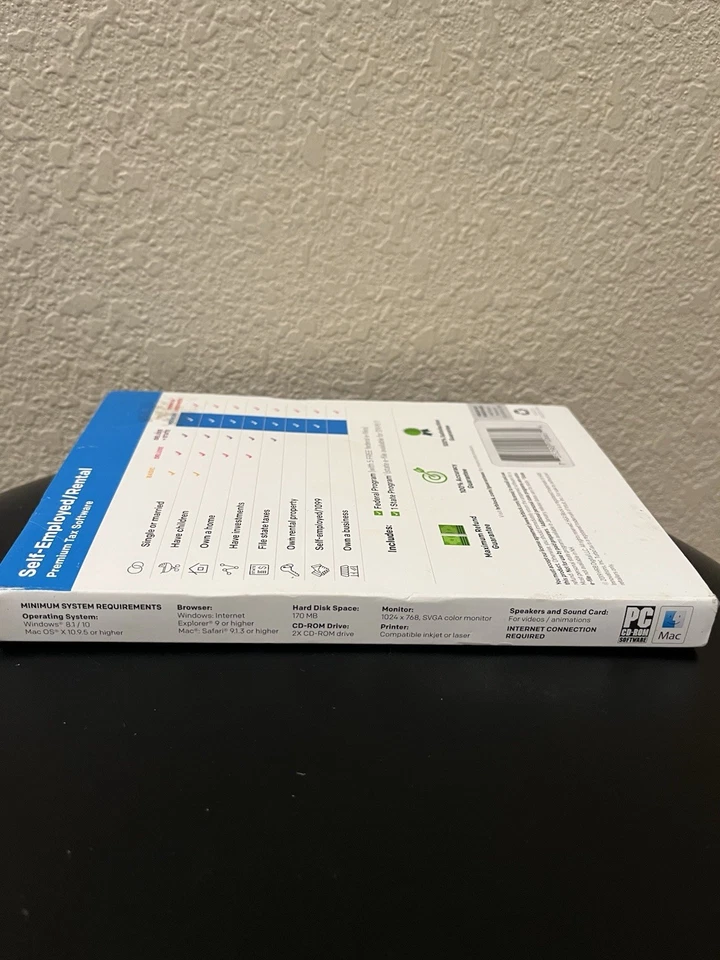 H&R Block PREMIUM 2019 Tax Software Self Employed / Rental Window / Mac turbotax - Image 3 of 4