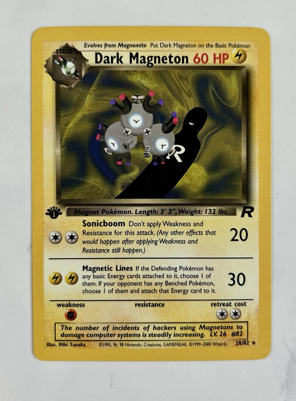 Dark Magneton 2000 Pokemon Team Rocket 1st Edition Rare #28/82 * Near Mint
