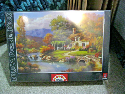 EDUCA 8000 PIECE PUZZLE COTTAGE STREAM SUNG KIM NEW SEALED RARE! CHECK OTHERS!!!