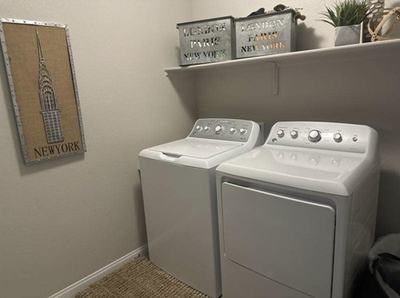 #ad GE Electric Washer amp; Dryer Set Top Load Washer Front Load Dryer White $1000.00