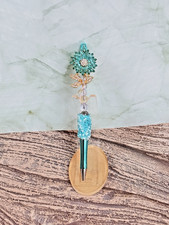 Beaded pen Custom Gifts basket fillers Collect Rhinestone Flower Blue