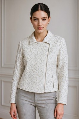 BCBG Max Azria Jameson Floral Lace Cape Jacket Women s XS White NWT $368