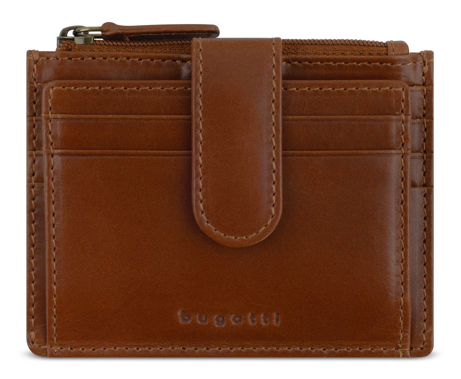 bugatti Mini Wallet Cognac