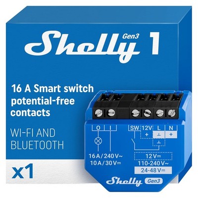 Shelly Smart WLAN Schalter Relais Bluetooth Gen3 Potentialfreie Kontakte