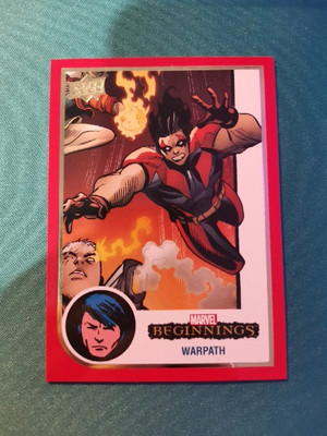 2022 UD Marvel Beginnings Base Red Border #109 Warpath Nice