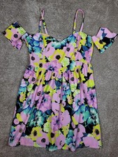 ASOS Floral Bardot Style Dress in Pink Multi