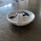 Vintage Williamsburg Pottery Salt Glazed Chamber Stick Candle Holder Gray & Blue — photo 3