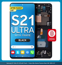 Samsung S21 Ultra 5G LCD with Touch  Frame After Market Phantom Black BIG SIZE