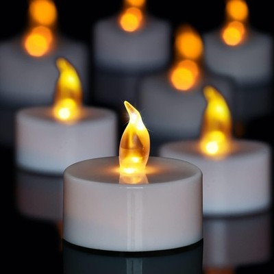 100 Pack Tea Lights Bulk, Realistic Flickering Battery Candles (200+ Hours), ...