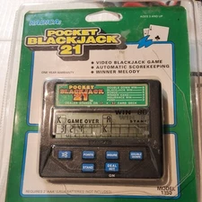 New Vintage Radica Blackjack 21 Pocket Handheld Electronic Video Game 1350