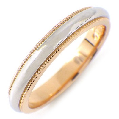 Tiffany & Co. Ring Together Milgrain 74361714 Wedding Band PT950 750RG US7