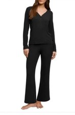 Banana Republic Womens Lounge Set Black 2-PC Rib Knit Lightweight XL