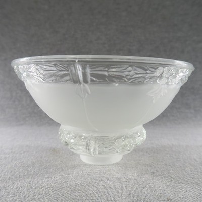 Vintage Art Deco Torchiere Lamp Shade Frosted Floral Embossed Round 30s 40s