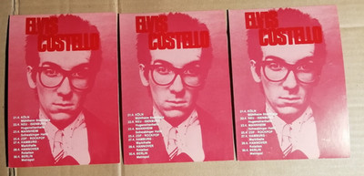 ELVIS COSTELLO - 3x  AUTOGRAMMKARTE - ohne Autogramm