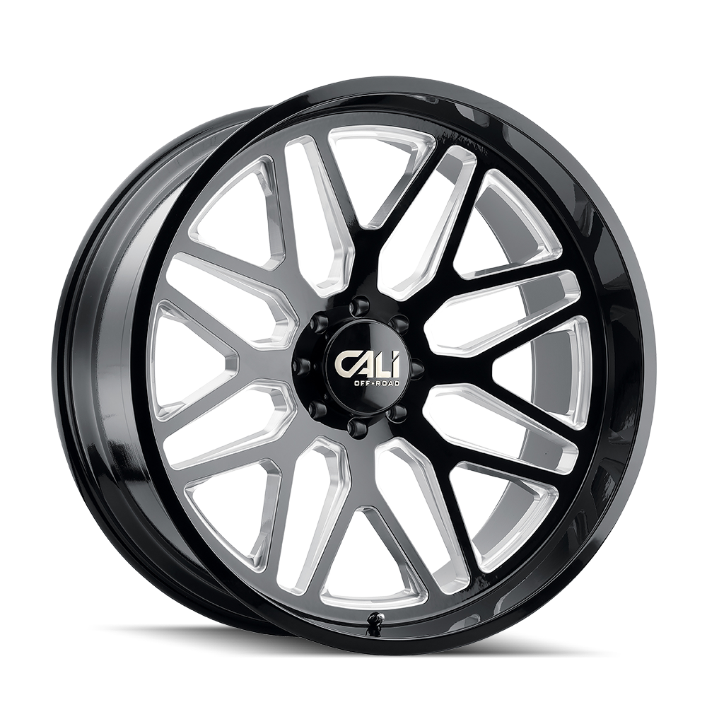 Set of 4 - CALI OFF-ROAD INVADER 9115 GLOSS BLACK MILLED 24X14 8-170 -76MM