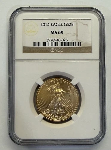 U.S. Mint 2014 American Eagle $25 Gold Coin 1/2 oz NGC MS 69
