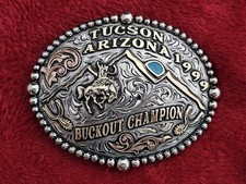 Rodeo X Treme Bronc Rider RARE 1999 CHAMPION TROPHY BUCKLE Tucson Arizona 995