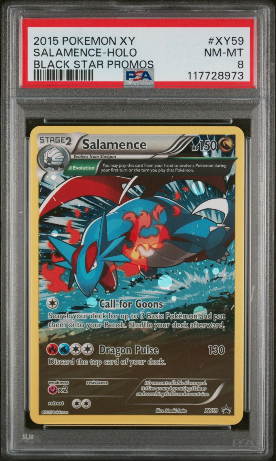 2015 POKEMON XY BLACK STAR PROMOS SALAMENCE #XY59 HOLO PSA 8 NM #117728973