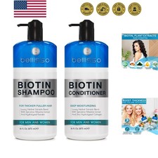 Biotin Shampoo and Conditioner Set - Sulfate and Paraben Free Treatment for M...