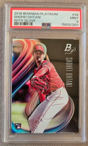 2018 Bowman Platinum Shohei Ohtani w/ Glove #34 - ROOKIE - PSA 9 MINT