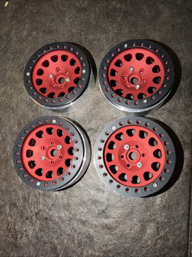 RCLIONS 4Pcs Aluminum Alloy 2.2Inch Beadlock Wheels Rims for Axial Wraith SCX10 