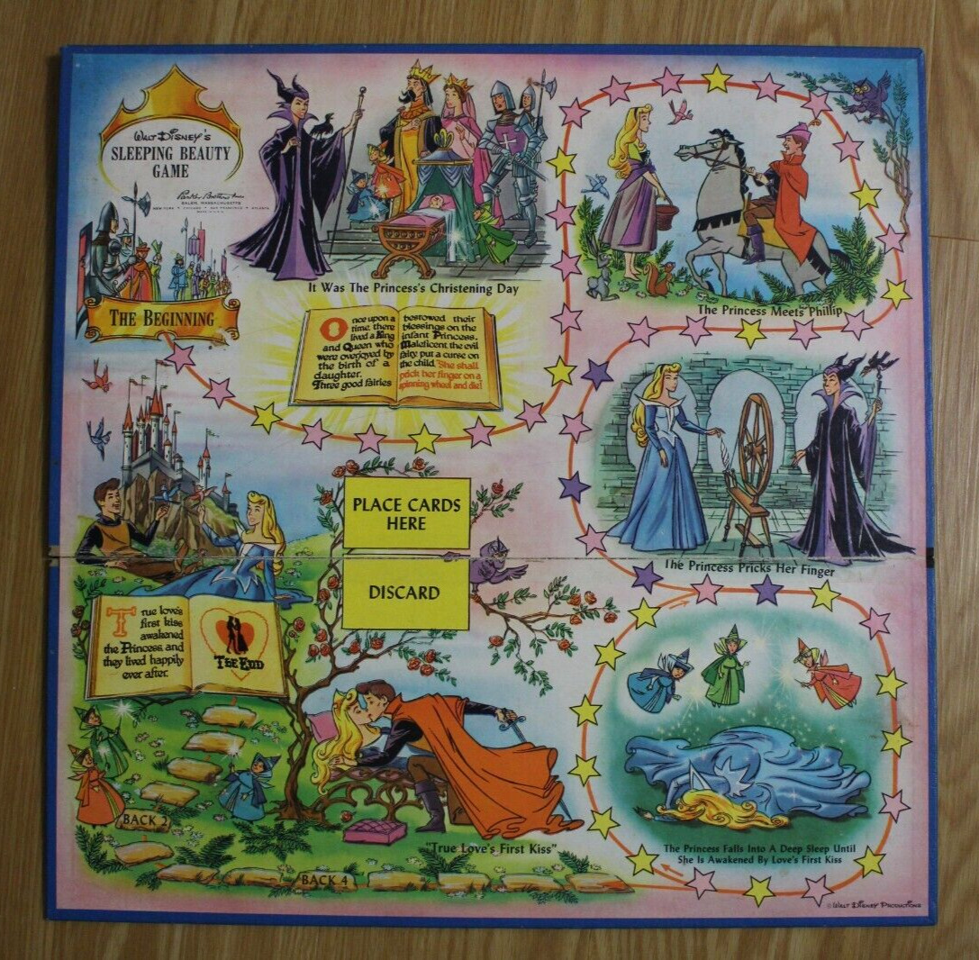 Vintage 1959 Walt Disney Sleeping Beauty Game Board RARE Parker Bros. Version